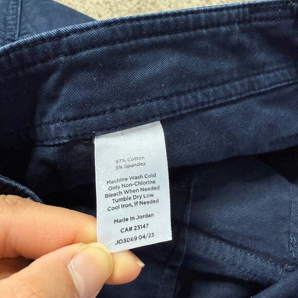 Talbots Womens Chino Cargo Pants 16 Navy Straight Leg Ankle Pockets Utility - Picture 6 of 8